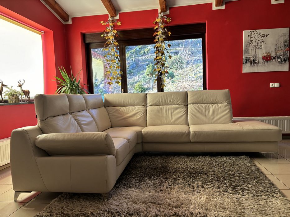 Duży narożnik 290/230 Musterring skóra naturalna