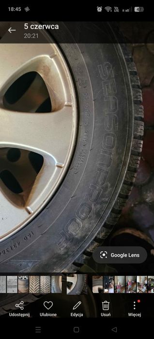 Sprzęt kpl opon na alufelgach
