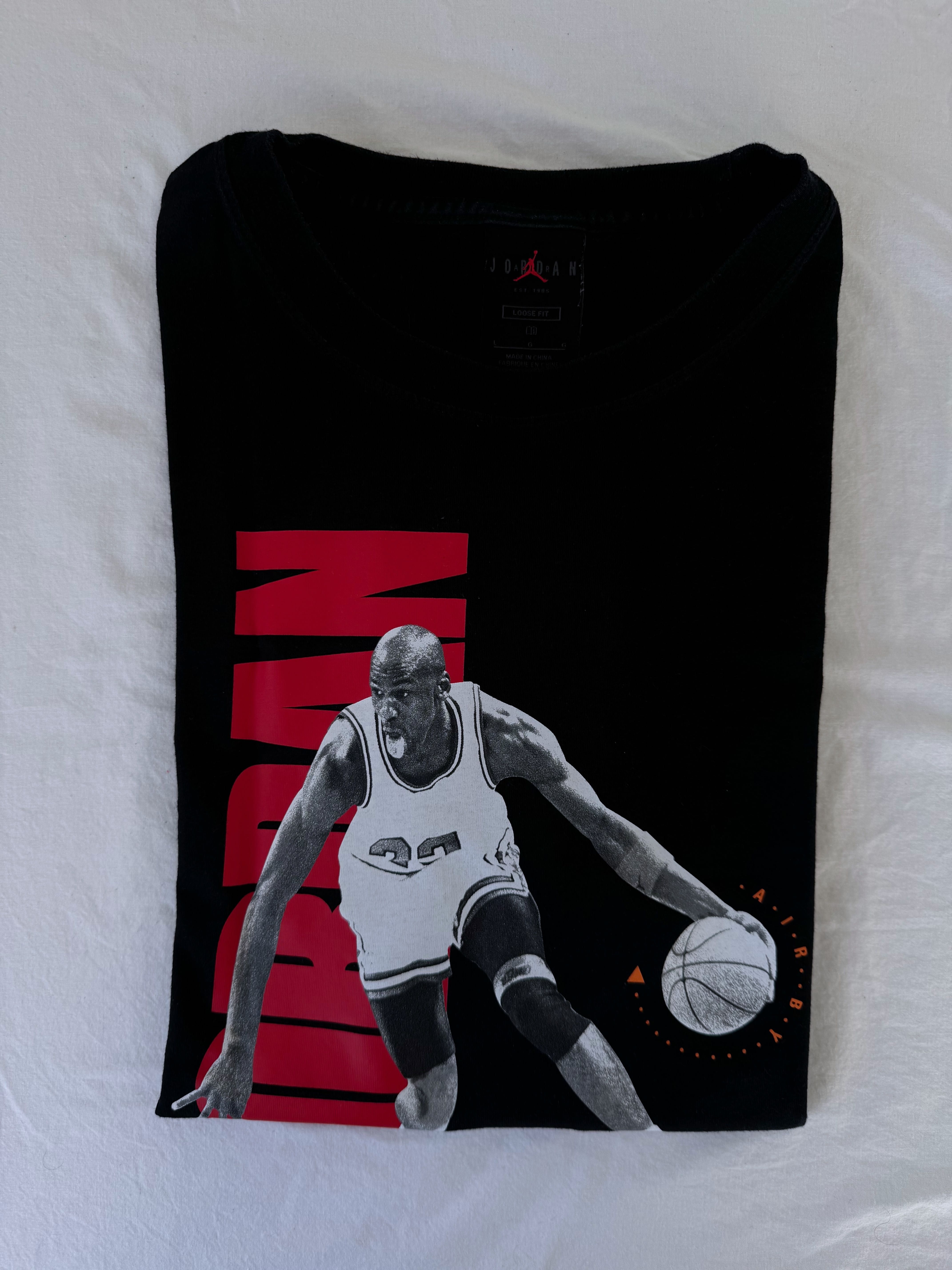 Tshirt Air Jordan preta vintage [L / larga]