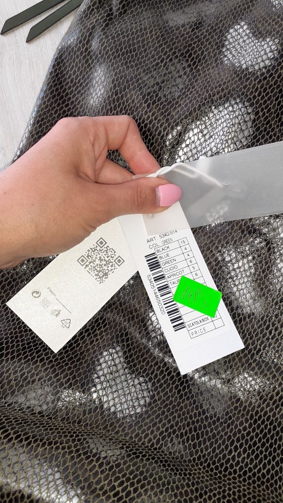 Damska duża torebka shopperka khaki butelkowa zieleń brązowa srebrna