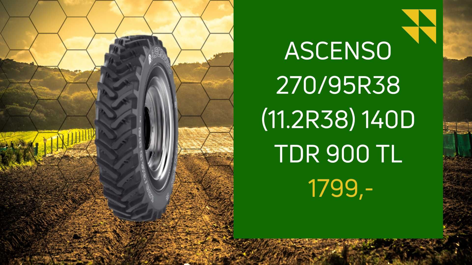 NOWE OPONY ASCENSO 270/95R38 (11.2R38) 140D TDR 900 TL opona ASCENSO