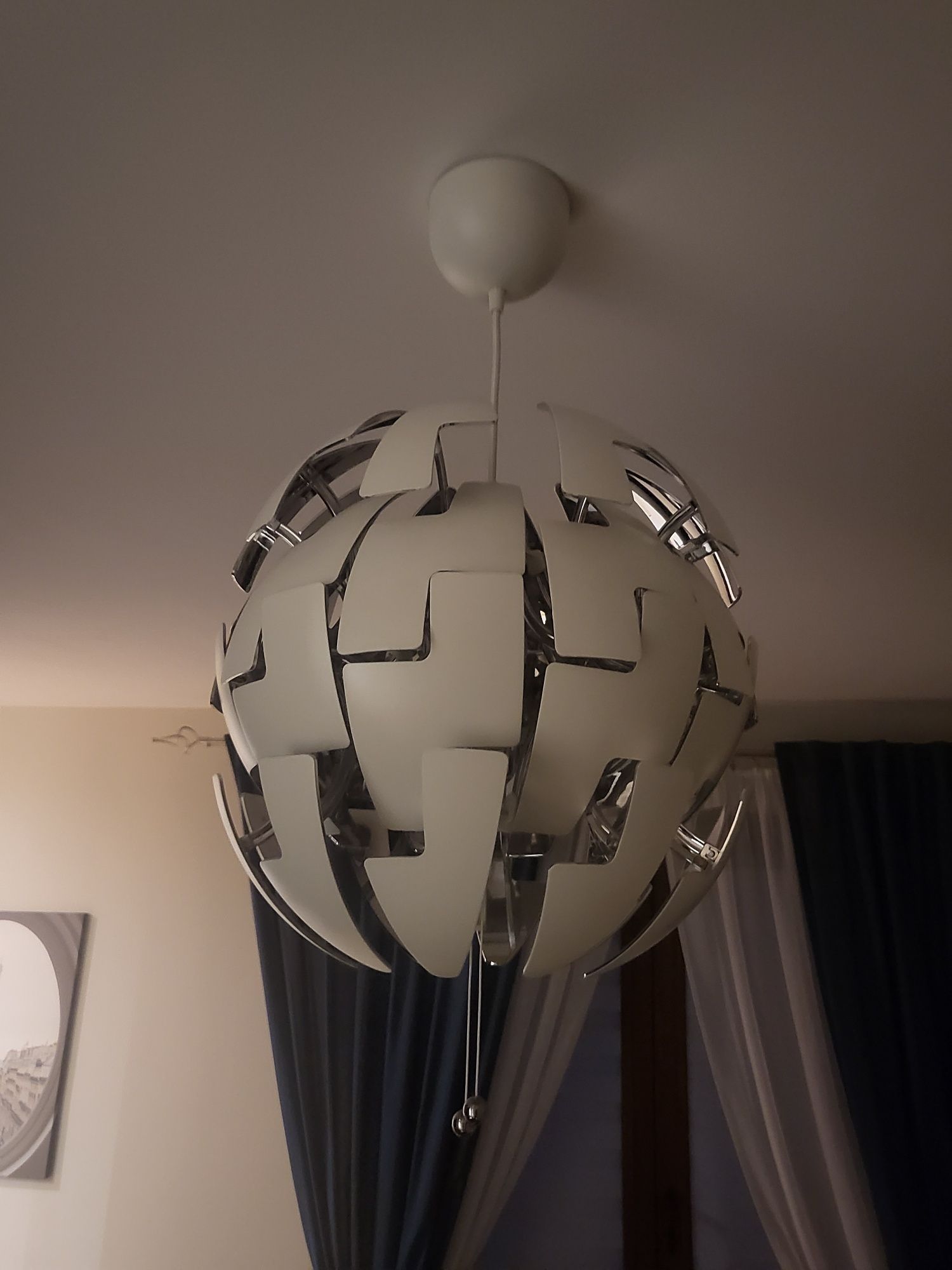 Lampa IKEA PS 2014 biała/ srebrna kula