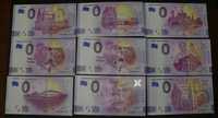 Banknoty 0 Euro Souvenir - Zestaw Arabia, Anglia - A-F + Unikat