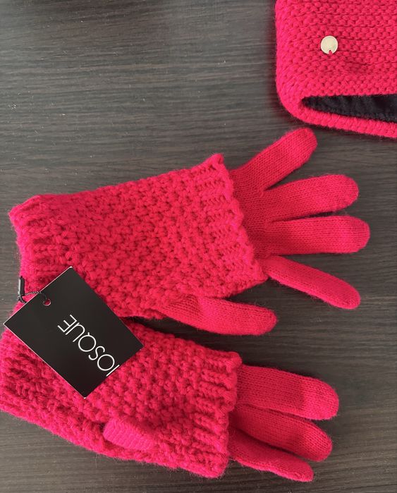 ZestawgGruba czapka zimowa+ rękawiczki