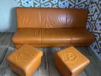 Skórzany wypoczynek/ fotel z sofą