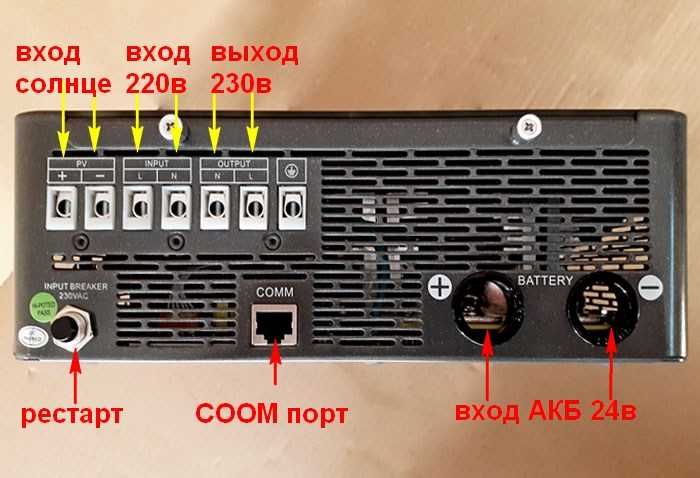 Інвертор гібридний SUMRY MPS-VX4.5KW/24V BLACK Нове покоління.