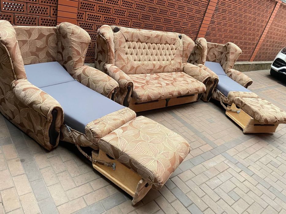 Комплект «Фаворит»: диван + 2 розкладних крісла-ліжка. ВСЕ РОЗКЛАДНЕ.