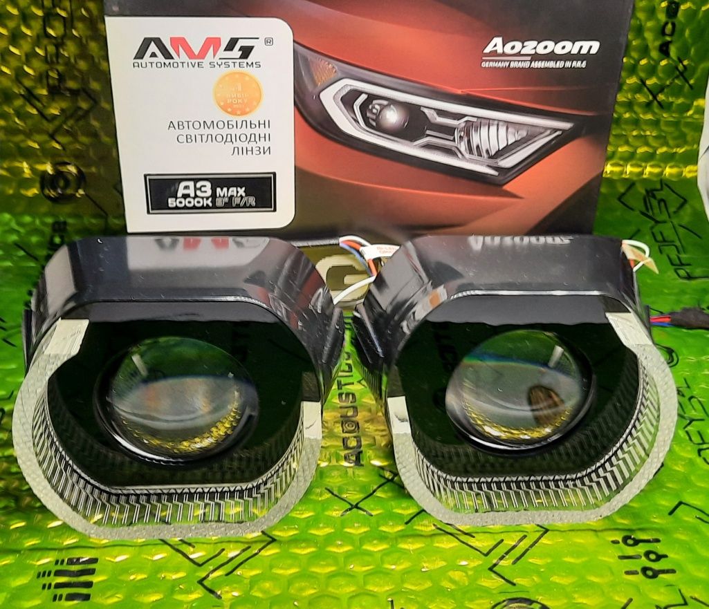 LED лінзи AMS ORIGINAL A3 MAX 3.0 F/R 5000к/5500к. Встановлення!