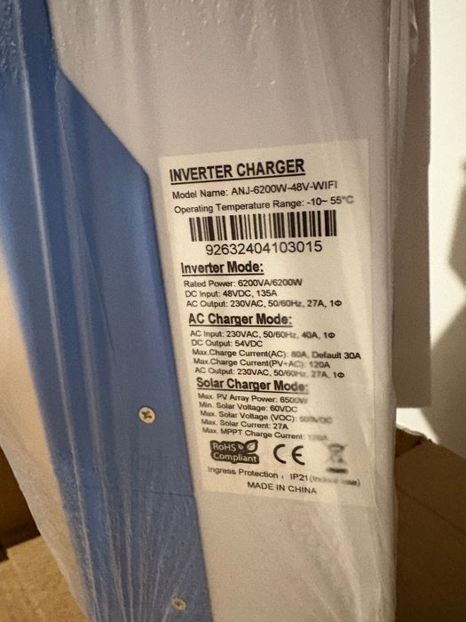Продам Гибридный инвертор ANENJI 6200VA/6200W, 48V