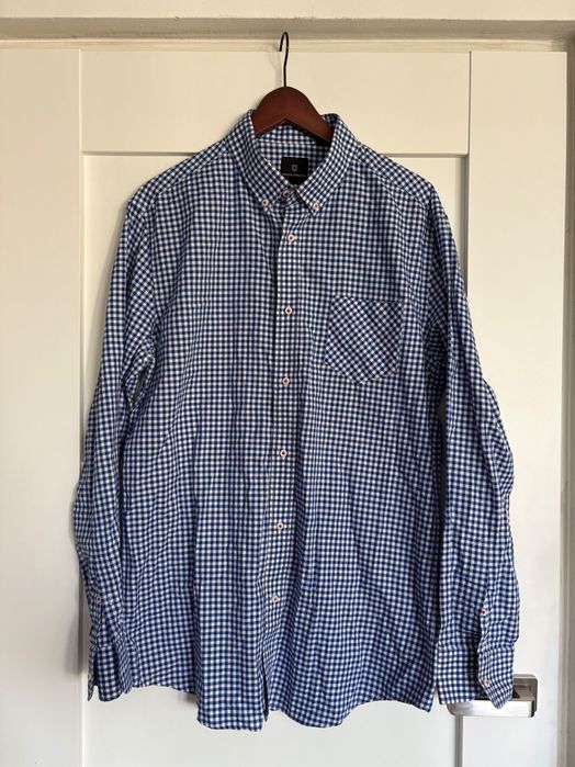 Koszula w biało niebieska kratkę slim fit Pakolorente r. XL
