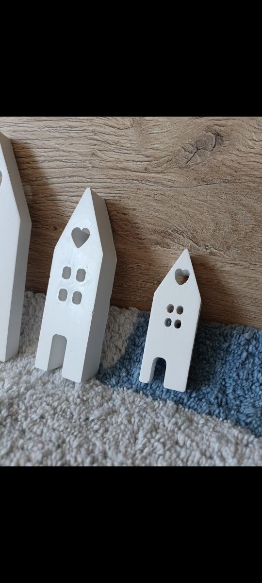 Domki gips ceramiczny nowe dekoracje figurki do domu home