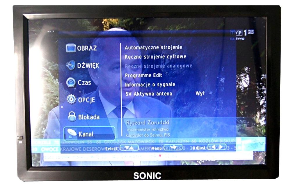 Telewizor Samochodowy Ekran 12" Tuner DVBT2 Dom USB Radio Tir 24V 12V