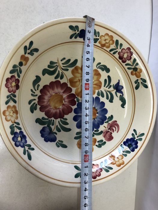 Dwa głębokie talerze ozdobne fajans Włocławski