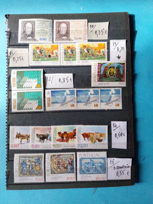 Selos de Portugal.  Sobras de colecções  déc. 70