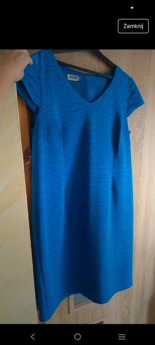 Modrakowa sukienka Dorota 4XL - wygodna i kobieca