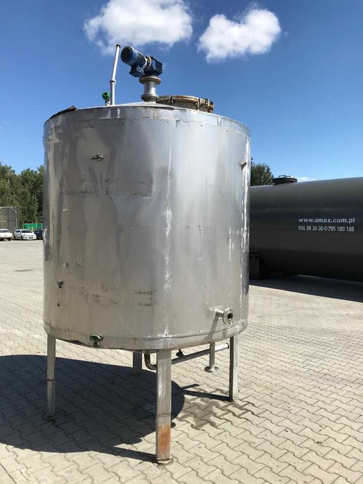 Zbiornik stalowy nierdzewny 3000l kwasoodporny ocieplony z mieszadłem
