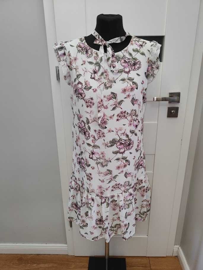 NOWA letnia sukienka z falbanami w kwiaty ana Collection S/M