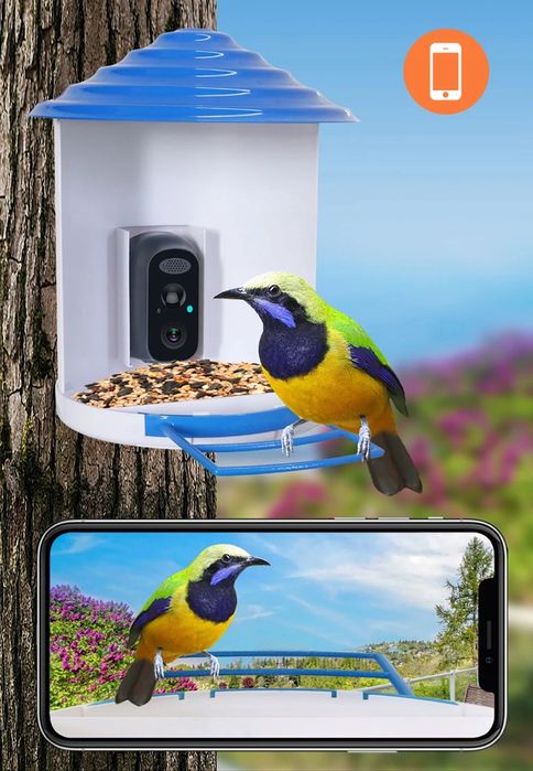 Smart Karmnik Dla Ptaków Kamera Solarna Wifi Full HD