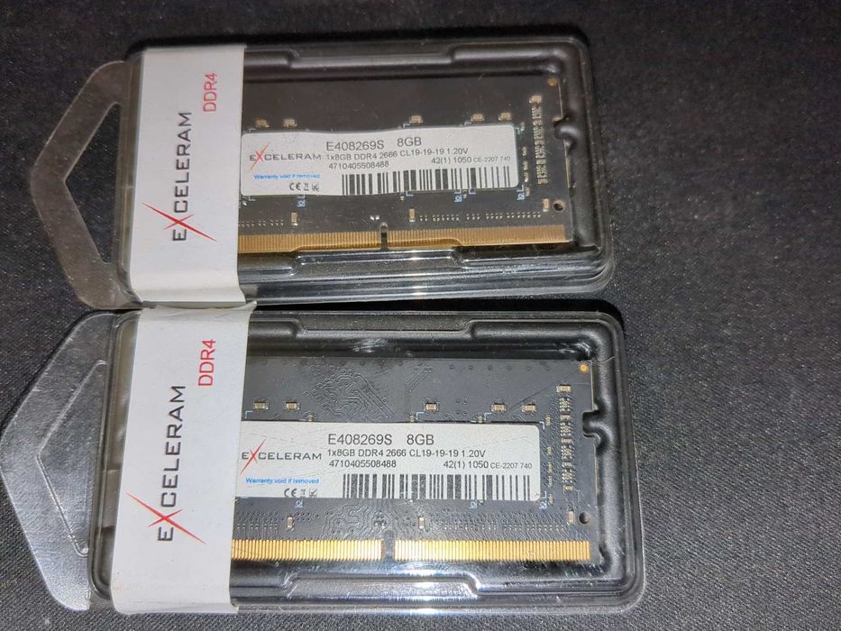 Модулі пам'яті для ноутбука SoDIMM DDR4 8GB 2666 MHz eXceleram 2шт б/в