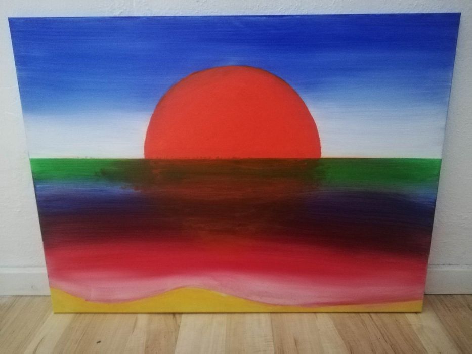 Natalia 12 lat Rękodzieło zachód słońca morze obraz 60x80