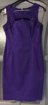 Sukienka fioletowa cyrkonie s.m