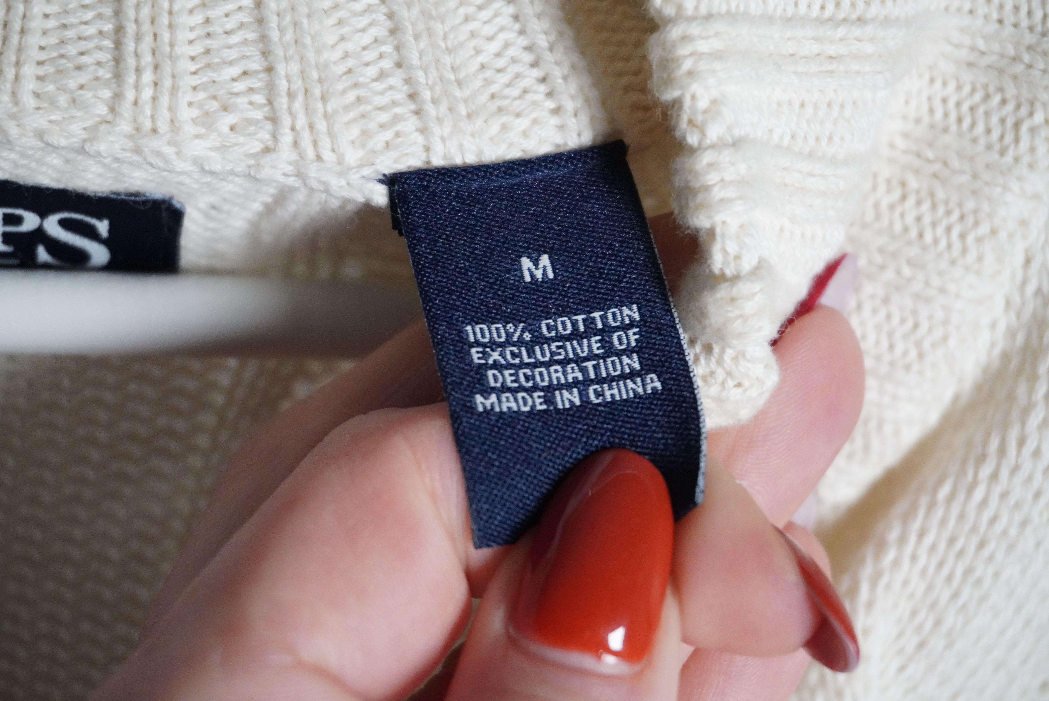 Chaps sweter M unisex warkocz kremowy oldmoney polo premium  oversize