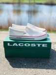 Летние тканевые мужские мокасины Лакоста / слипоны Lacoste тряпчаные
