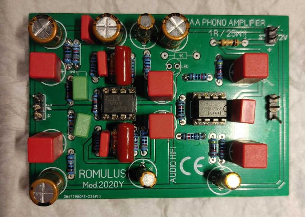 Przedwzmacniacz gramofonowy RIAA DIY na OPA2134 OPA2227