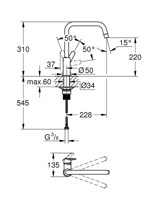 Bateria zlewozmywakowa Grohe Quickfix czarna