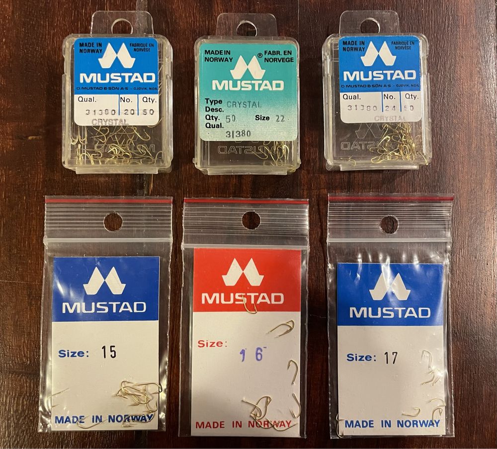 Haczyki Mustad zestaw 20,22,24-po 50sztuk, 15,16,17-po 10sztuk