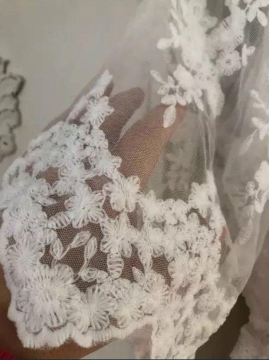 Sukienka biała maxi długa zwiewna koronkowa tiulowa boho