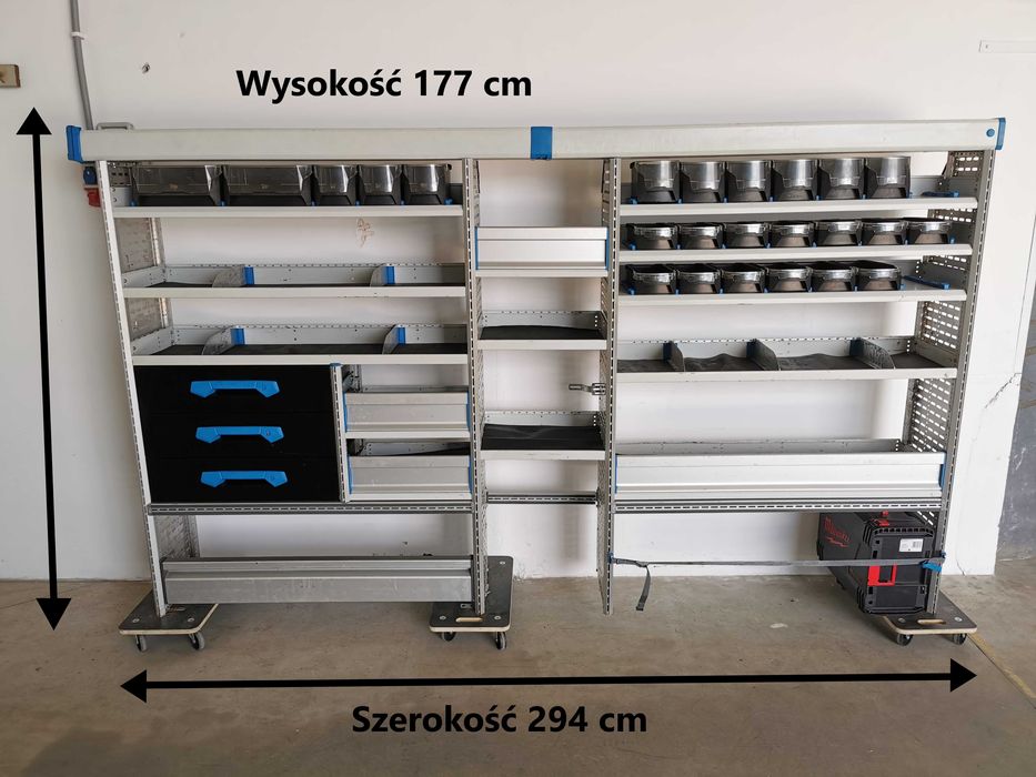 Zabudowa serwisowa warsztatowa regał samochodowy serwisowy SORTIMO