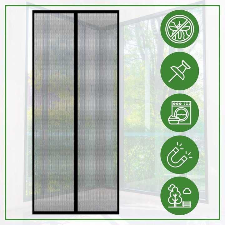 MOSKITIERA NA DRZWI okno balkonowe balkon Z MAGNESAMI 210x100 magnetyc