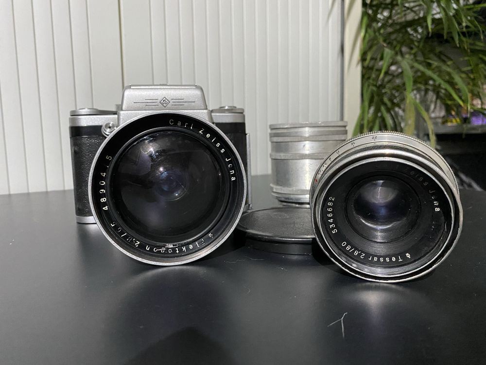 Aparat srednformatowy praktisix obiektyw flektogon 2.8/65 tessar 2.8/8
