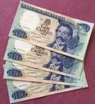 Notas raríssimas numeração sequencial 100 cem escudos