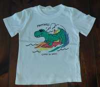 H&M, T-shirt chłopięcy, biały, rozmiar 92