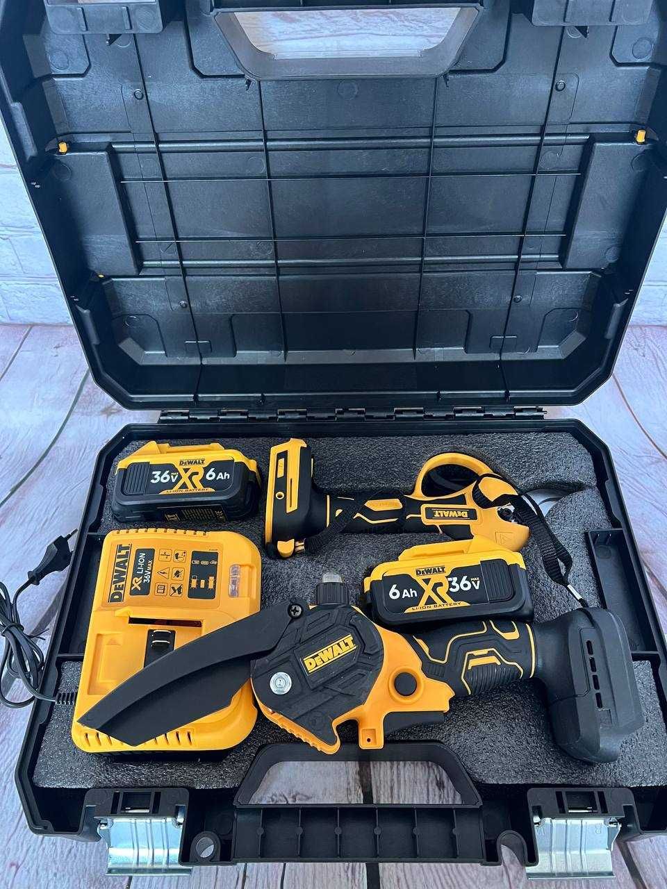 Набір садових інструментів DeWalt 36вт пилаі секатор безщіткові мотори