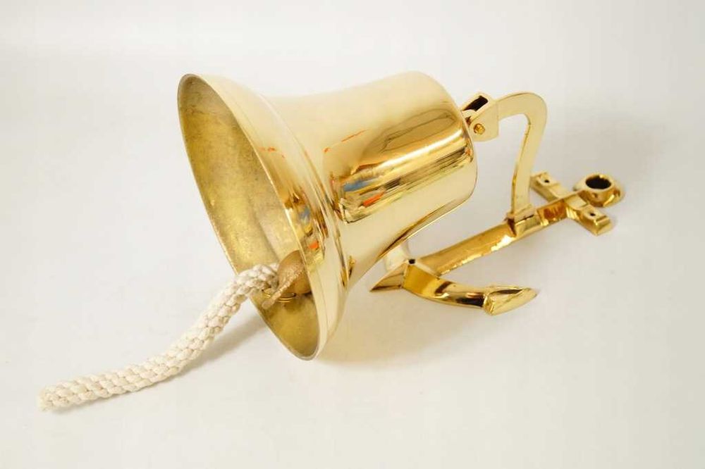 Duży mosiężny dzwon kotwica PIĘKNY