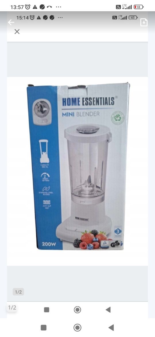 Mini Blender Home Essentials 200W