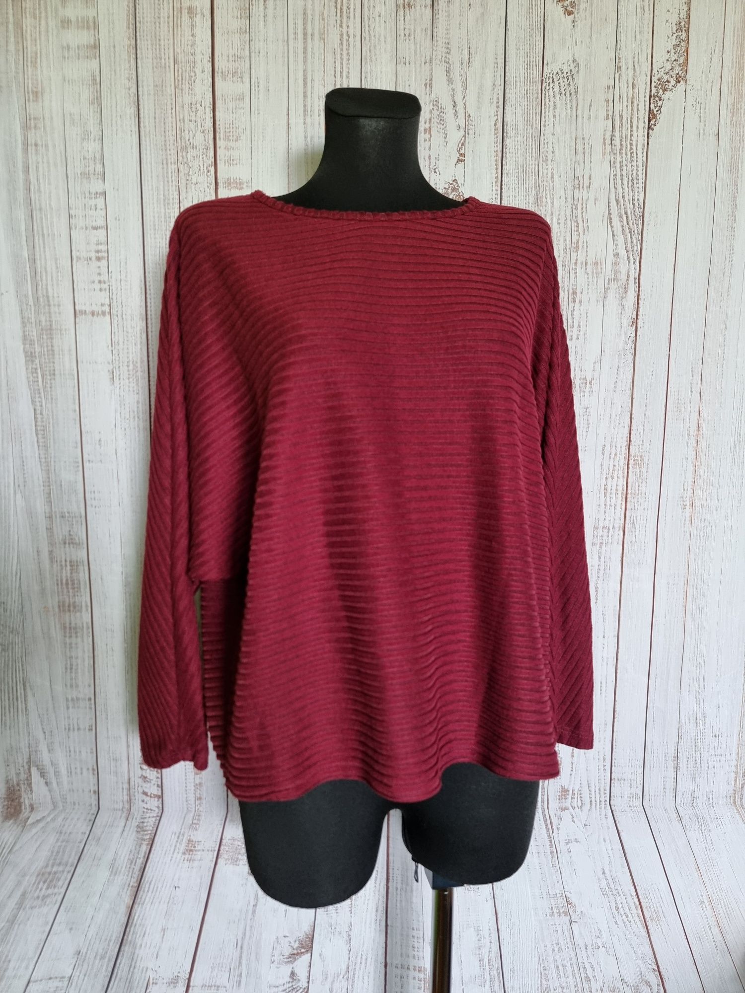 Bordowa bluzka nietoperz L 40