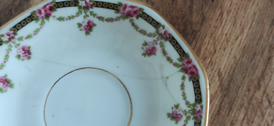 Stara Porcelanowa filiżanka z talerzykiem Jean Haviland Alexandrie