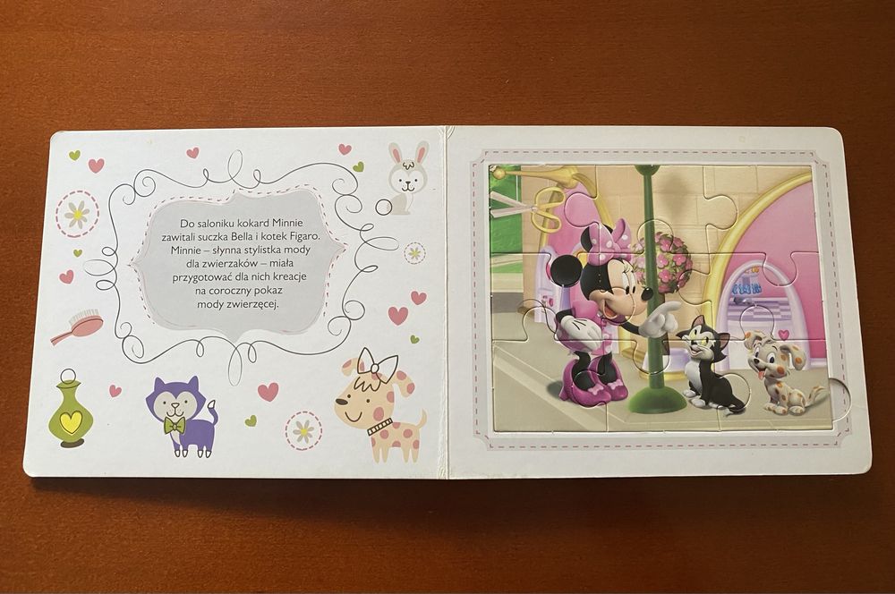 Ksiażeczka z puzzlami puzzle Minnie myszka miki