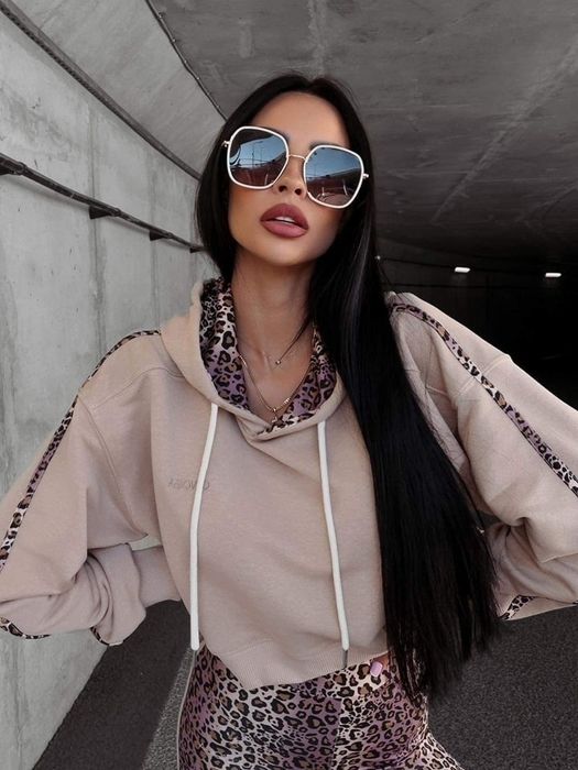 Bluza damska Olavoga Julie XS S M bezowa czarna