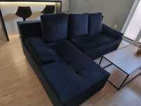 Kanapa sofa czarna welurowa