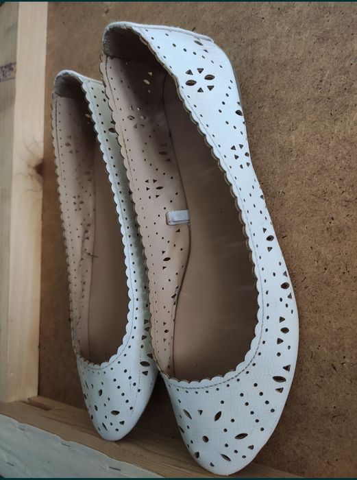 Балетки белые макасины