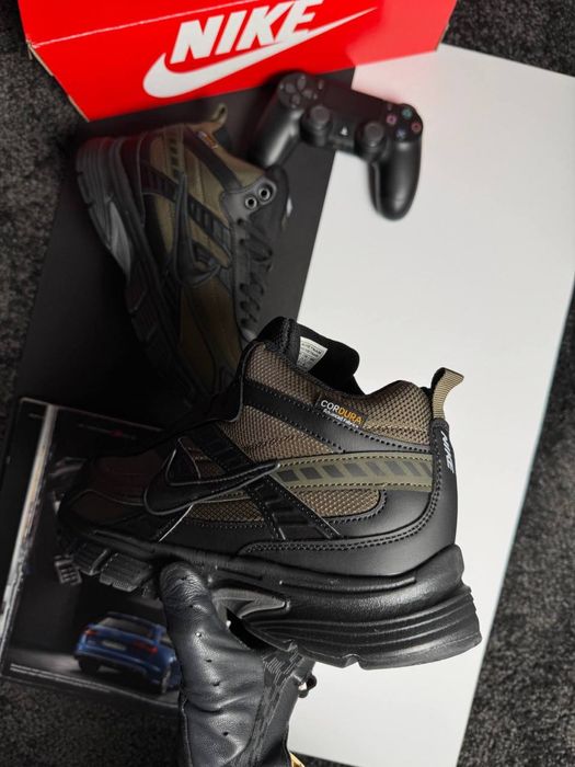 Чоловічі кросівки найк на хутрі Nike Initiator High Fur Khaki Black