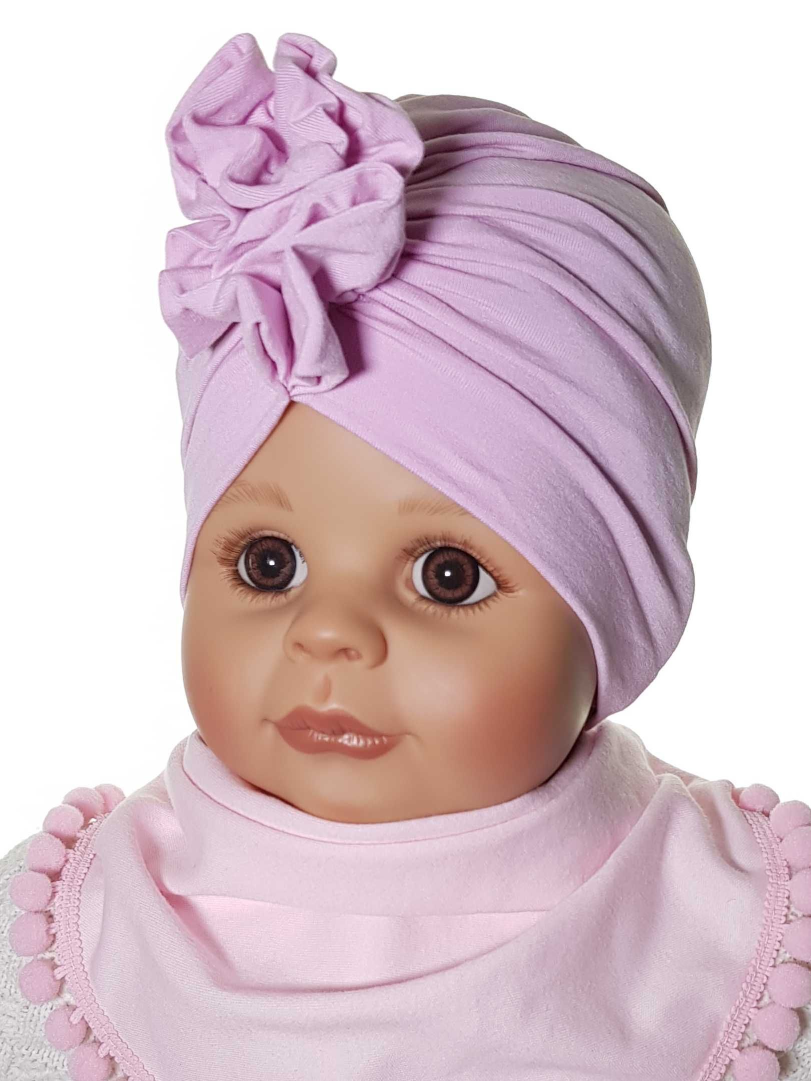 Producent Niemowlęcy KOMPLET CZAPECZKA TURBAN + CHUSTKA 0-9 m-c 5kolor