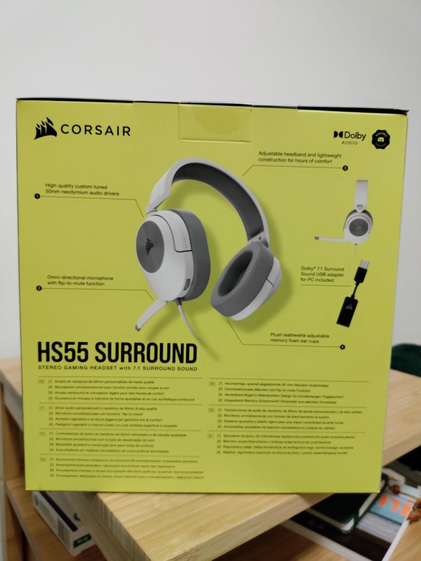 Słuchawki Corsair HS55 białe nowe GWARANCJA