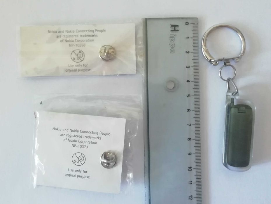 Pins e porta-chaves de publicidade á Nokia