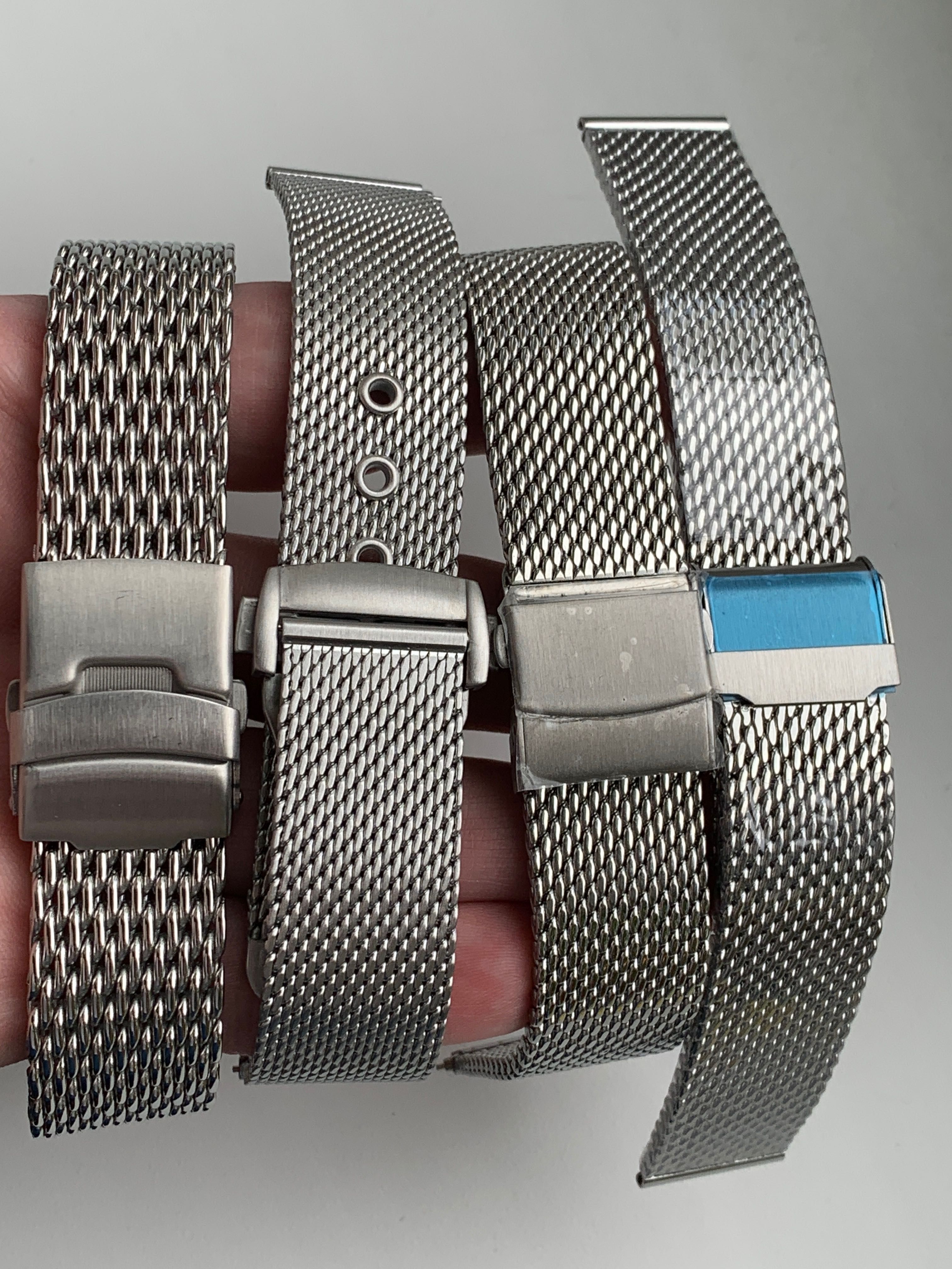Стальной МИЛАНСКИЙ браслет для часов Breitling, Omega, IWC на 22-24 мм